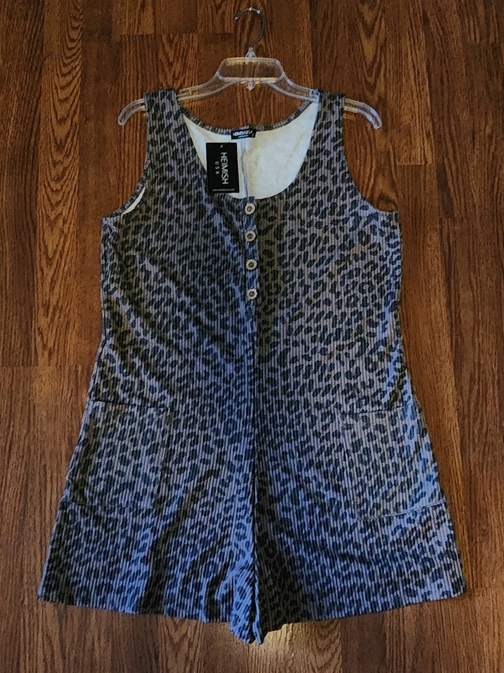 Heimish Leopard-Print Sleeveless Romper With Pockets